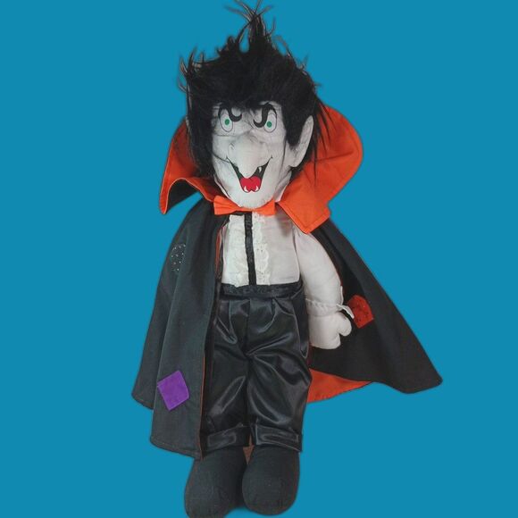Vtg 1992 TL Toys Dracula Doll 21" Plush Nylon Vampire Count Halloween Decor - Picture 1 of 16